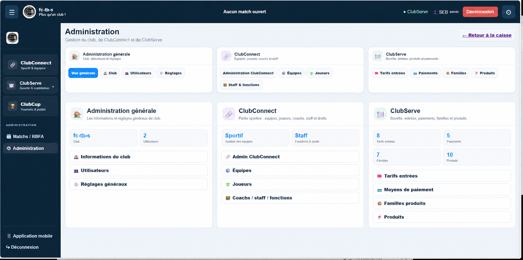 ClubConnect - administration du club